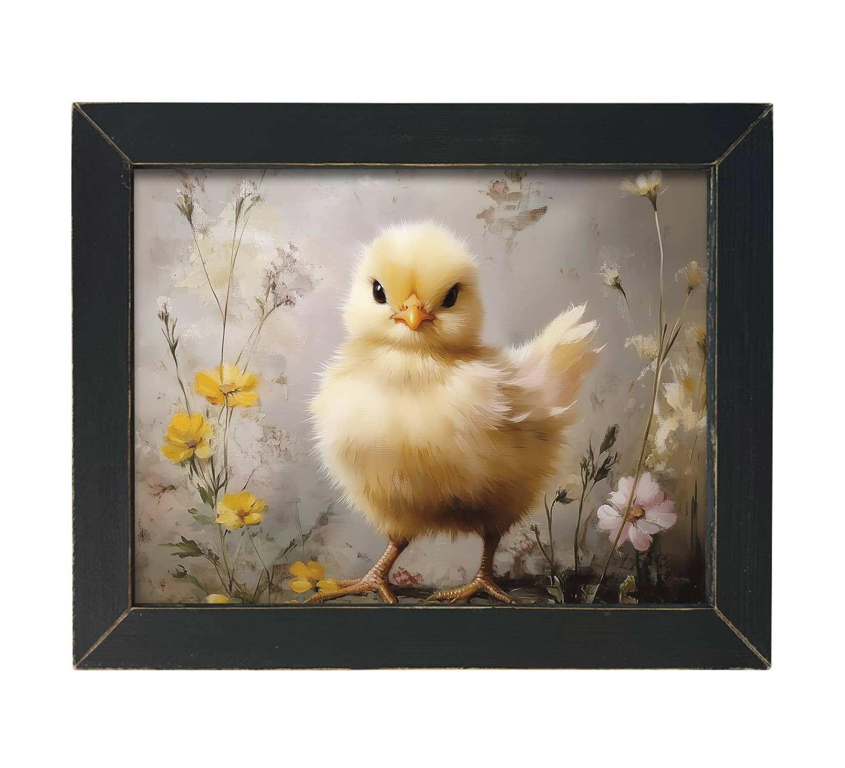 JanMichaels Art & Home - Wholesale Wall Sign - HMK577L SPRING CHICK WITH FLOWERS2