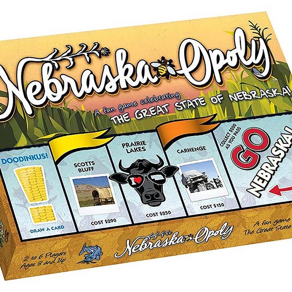 Nebraska-Opoly (state) Board Game for wholesale by Outset Games and Cobble Hill Puzzles