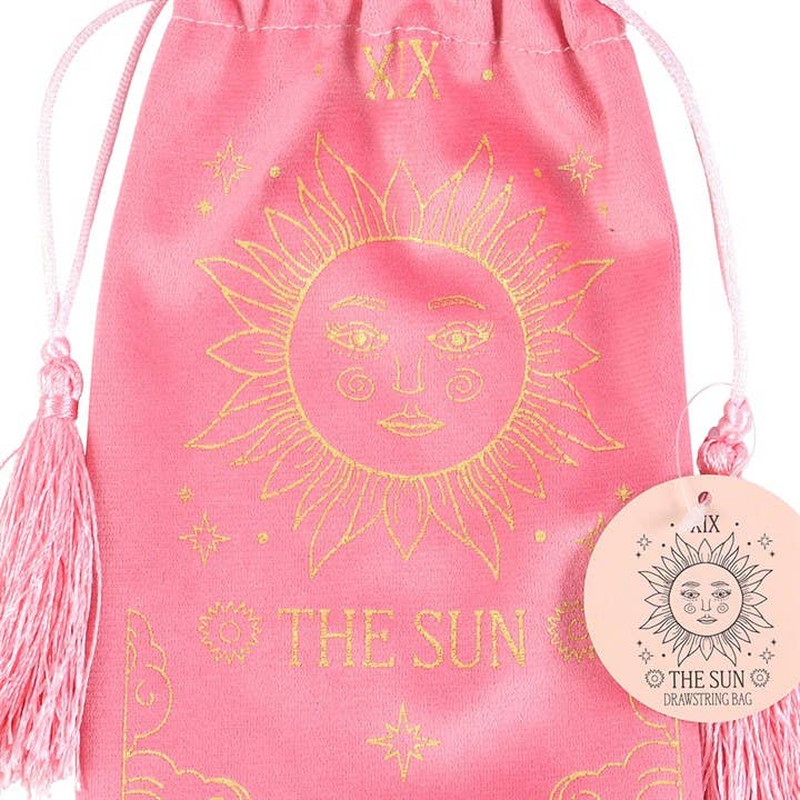 Something Different Wholesale – Mala com cordão – Mulher por atacado – Saco de Veludo com Cordão para Cartas de Tarot Vintage do Sol2