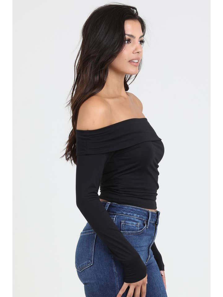 ANGIE - Vendita all'ingrosso Top in maglia - Donna - TOP IN MAGLIA A MANICHE LUNGHE CON SPALLE SCOPERTE X2DW0-ASIS
