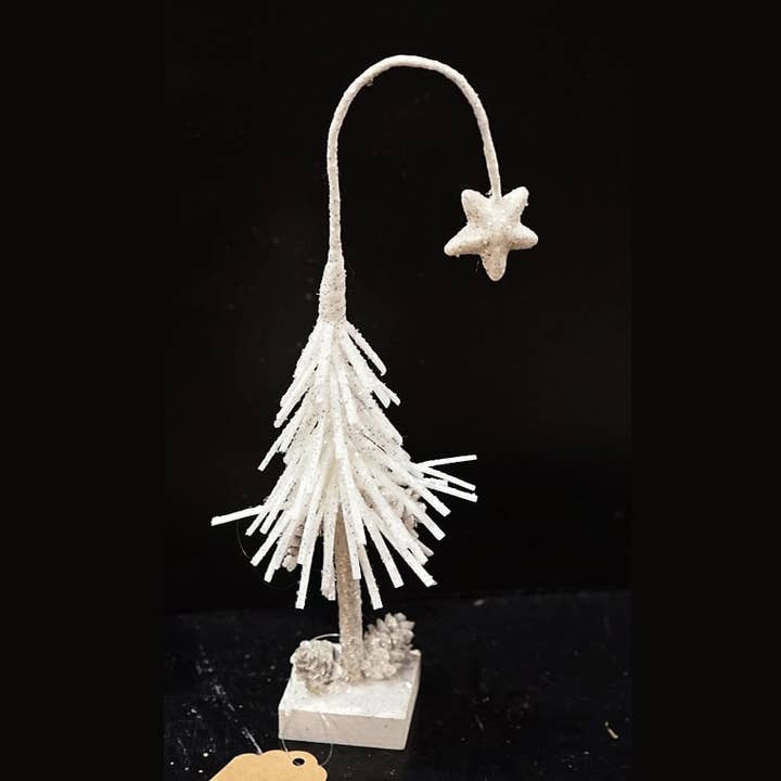 Impressive Enterprises, Inc. - Wholesale Christmas Decoration - ISB75051- 8in Snowy Shooting Star Mini Tree-White