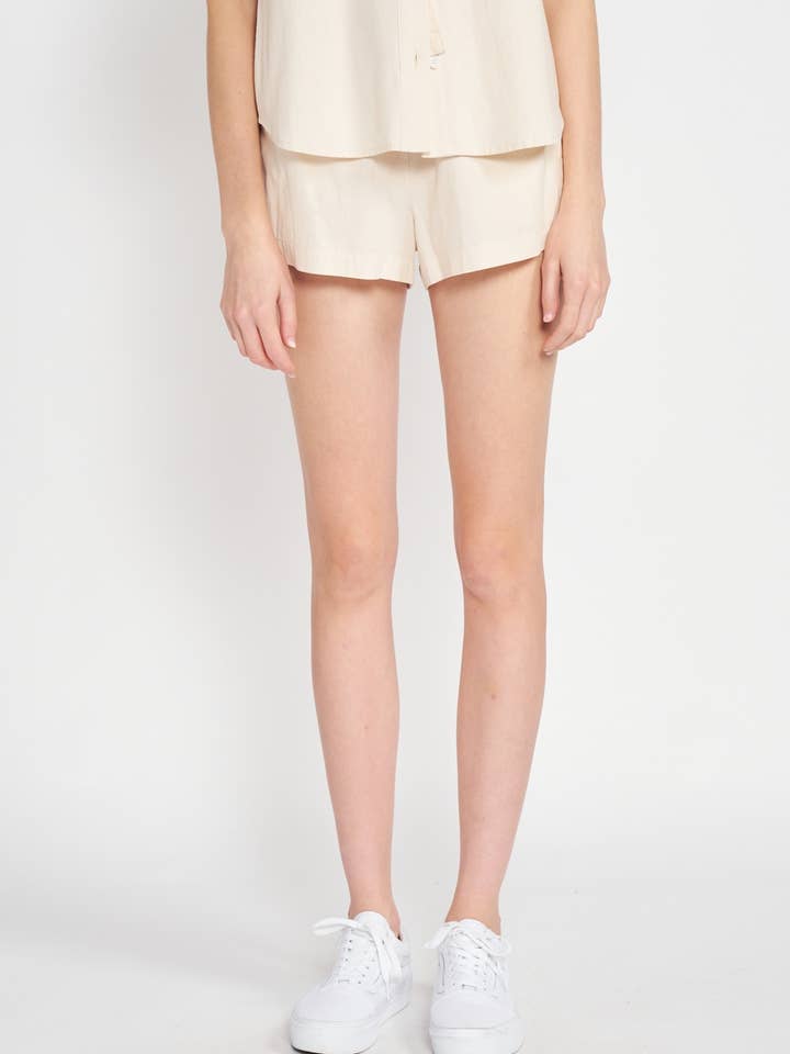 HIGH RISE PAPER BAG SHORTS for wholesale by Emory Park