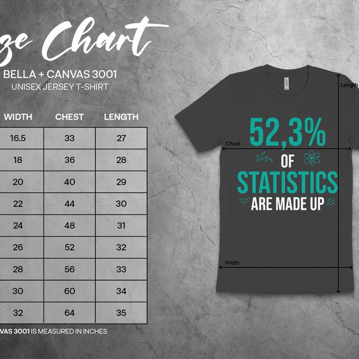 FreakyTeeFactory - Wholesale Screen Printed T-Shirt - Unisex - Unisex Statistics T-Shirt for Data Scientists, Math Geeks Tee, Funny Science Nerdy Shirt, Casual Teacher Apparel, Gift Idea16