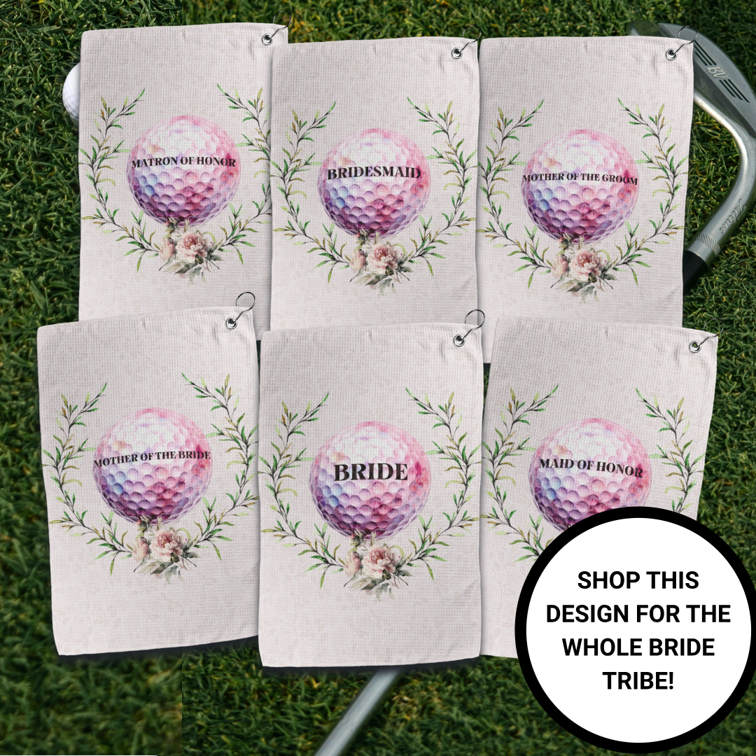 Moody on the Green LLC - Wholesale Sports Towel - Matron of Honor Pink Golf Towel2