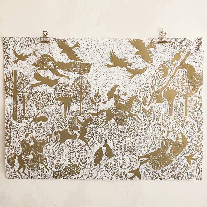 Chow's Stories - Wholesale Flat Wrap - Fairy tale wrapping paper,Luxury wedding gift wrap