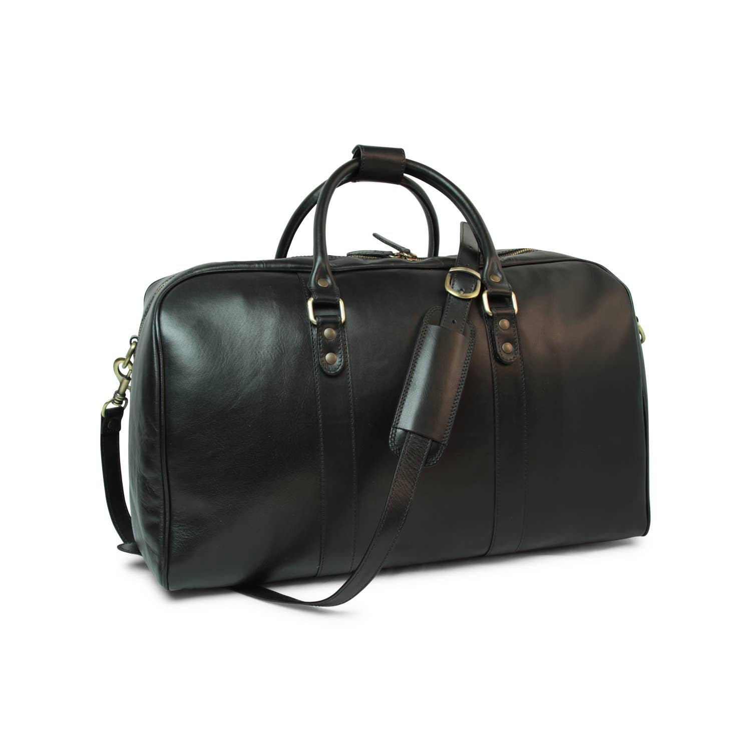 Old Angler Firenze - Wholesale Weekender Bag - Unisex - Borsone da viaggio grande in pelle di vitello-Nero