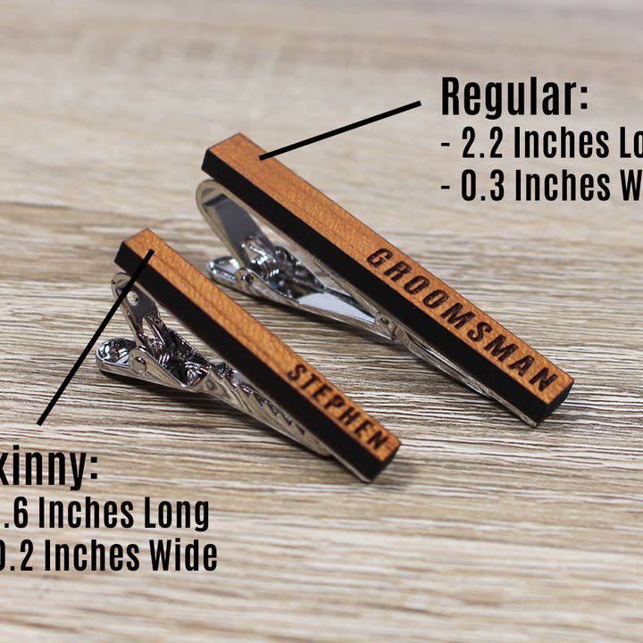 Groomsman Gear - Wholesale Tie Clip - Men's - Personalized Tie Clip | Cherry Wood4
