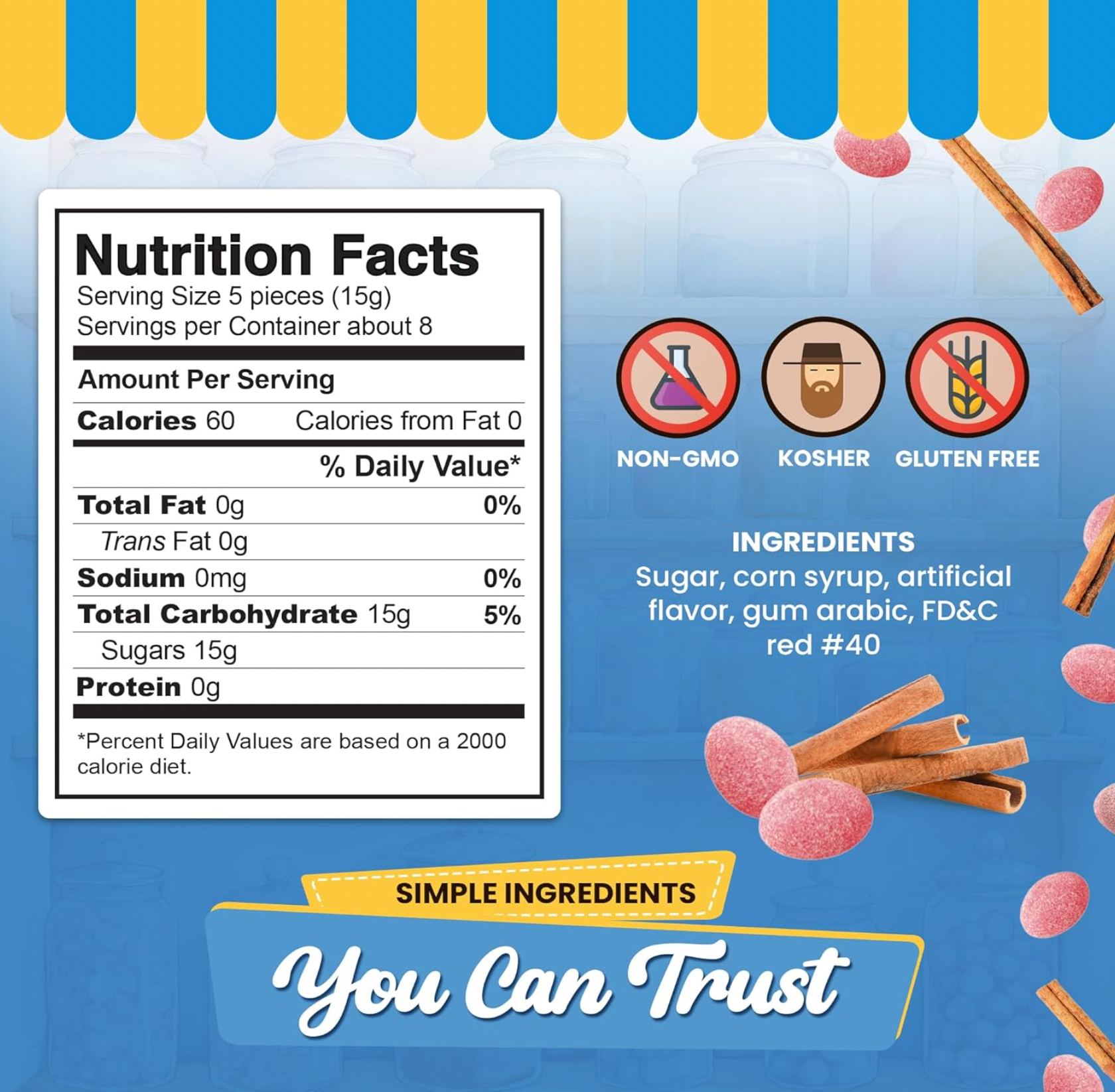 Quality Candy Company – Großhandel Bonbons – Gilliam Zimtbonbons 12 Stück x 4,5 oz4