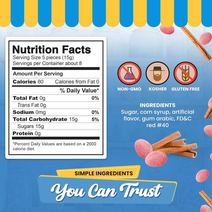 Quality Candy Company – Großhandel Bonbons – Gilliam Zimtbonbons 12 Stück x 4,5 oz4