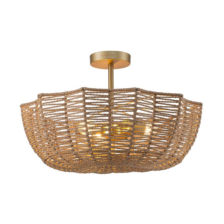 Brow Marigold 3-Light 21 " Semi Flush Mount Scalloped Ceiling for wholesale on Faire0