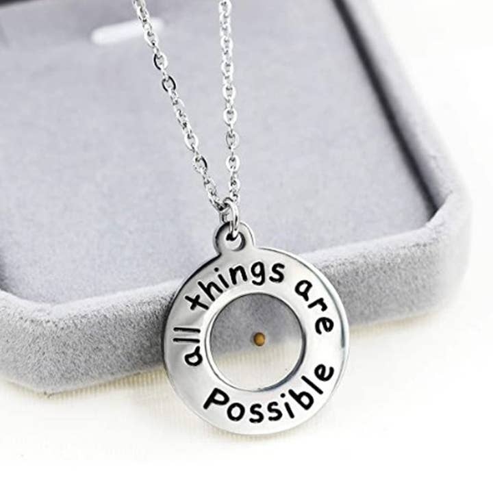 Gemcohub - Wholesale Pendant/charm necklace - Stainless Steel Faith Mustard Seed Necklace7