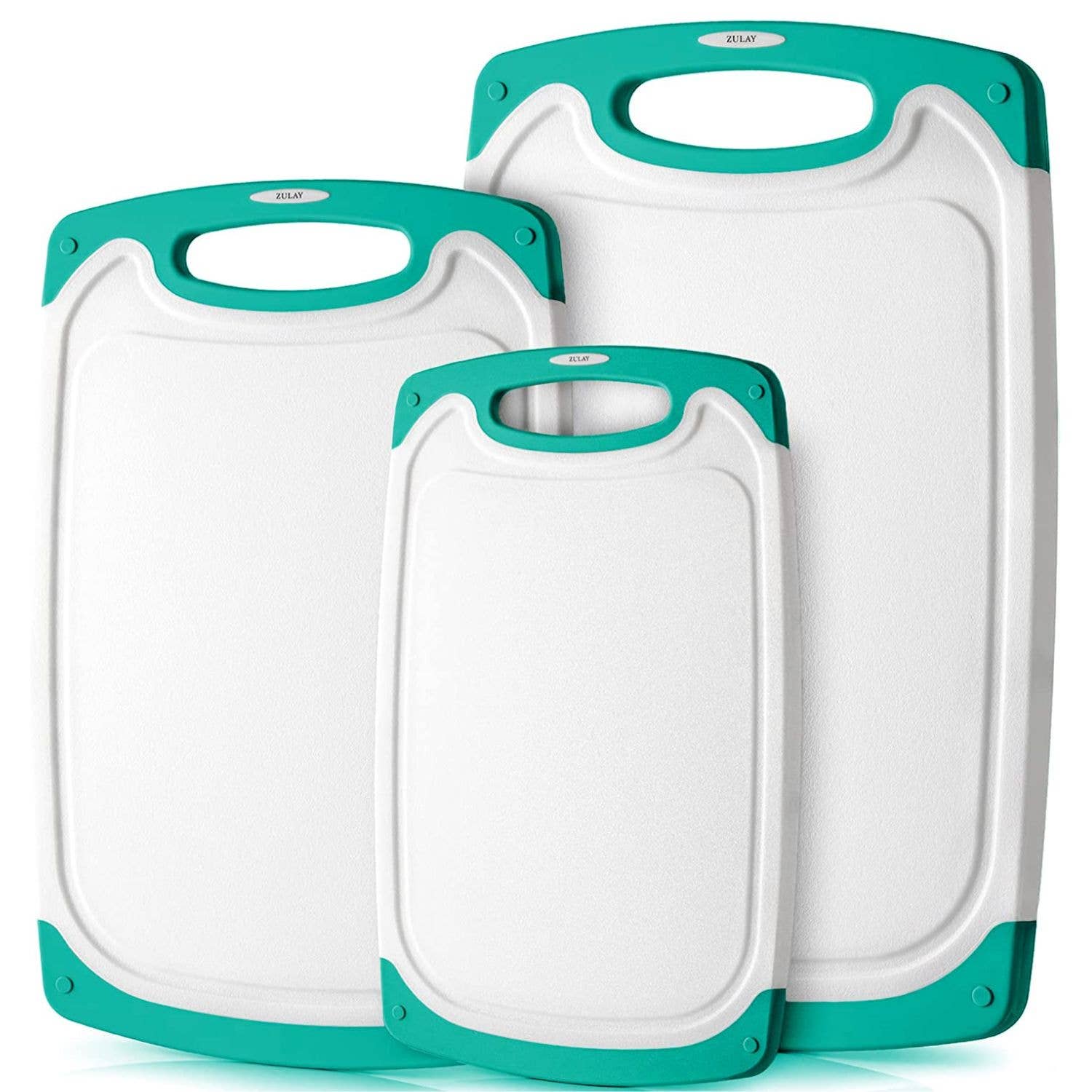 Zulay Kitchen - Vendita all'ingrosso Taglieri - Set di 3 Taglieri in Plastica – Scanalatura Antiscivolo per Succhi19