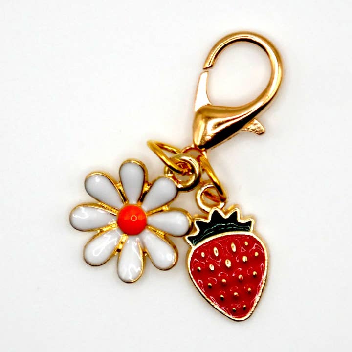 Strawberry & Daisy Bag Charm & Keychain for wholesale by Why Begin
