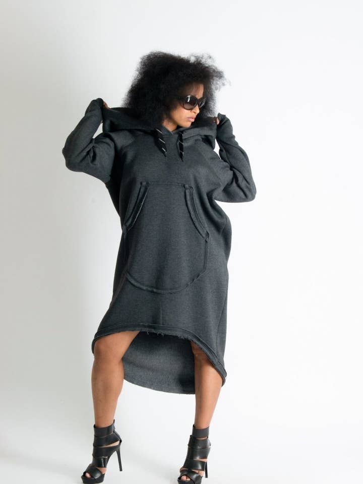 Klänning med huva Ribbed Edge MELINDA för wholesale av EUG fashion