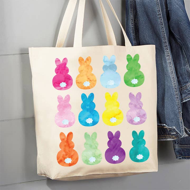 Avery Lane Gifts - Vente Tote bag – femme - Sac fourre-tout en toile 12 oz coloré Bunny Peeps de Pâques