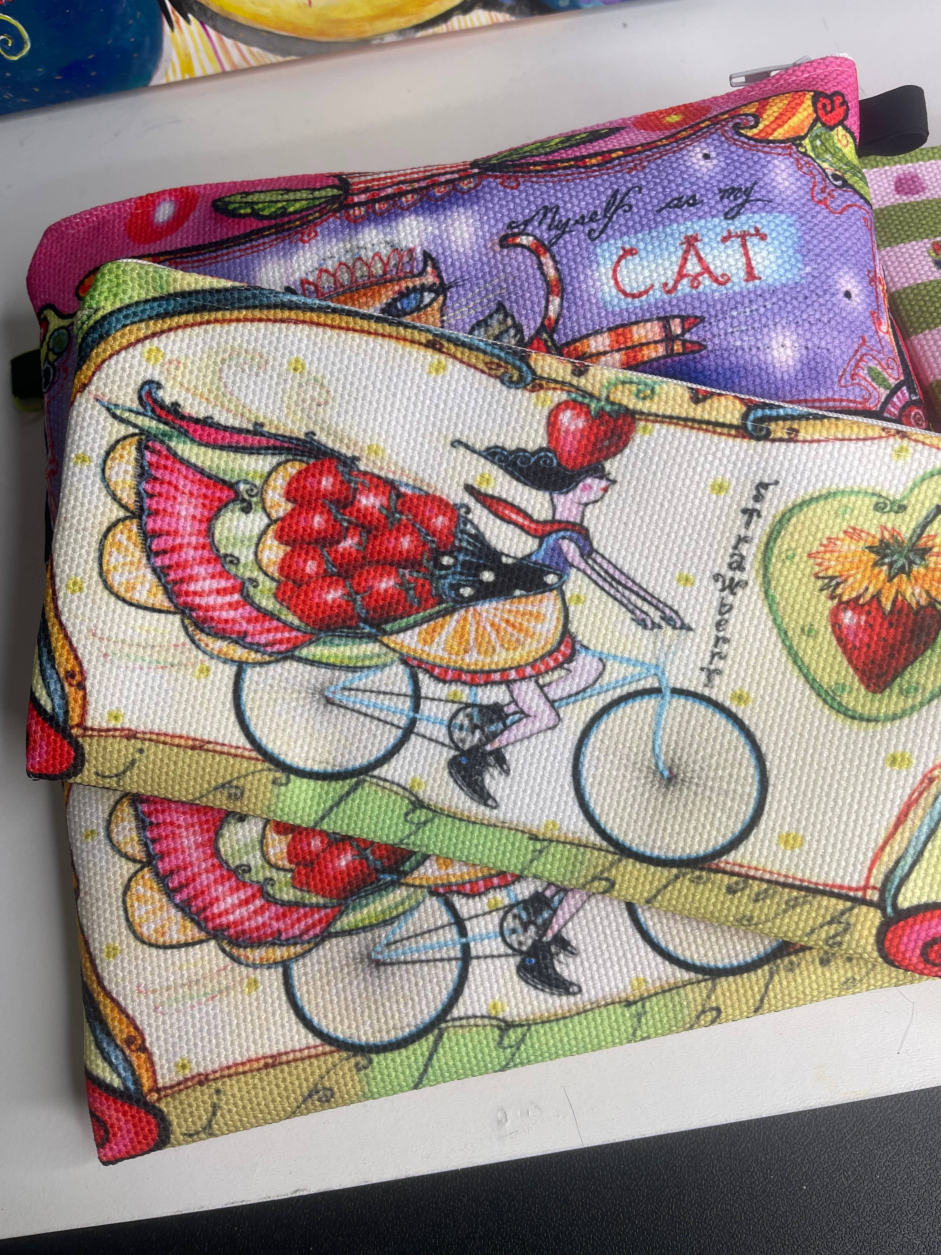 Wendy Costa Studio - Wholesale Pouch - Women's - Hand Painted Fabric Bags - Bundle of 124