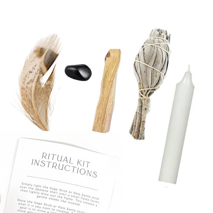 Sow the Magic - Venta al por mayor Artículo de meditación - Kit ritual fortalecedor con obsidiana, Palo Santo y salvia1