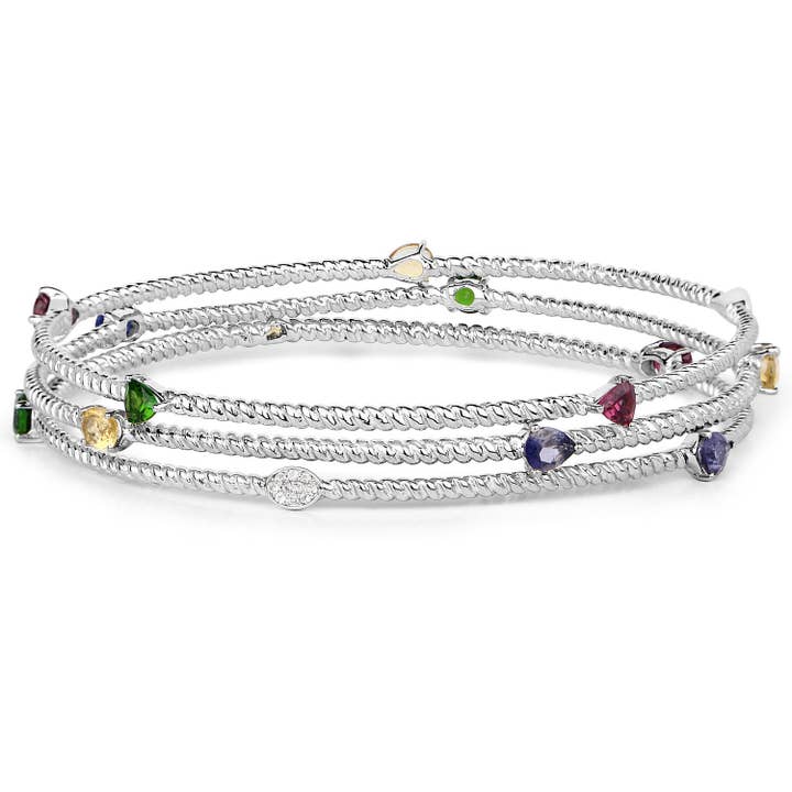 3,88 Karat Multi-Steine .925 Sterling Silber Armband für den Großhandel von Quintessence Jewelry