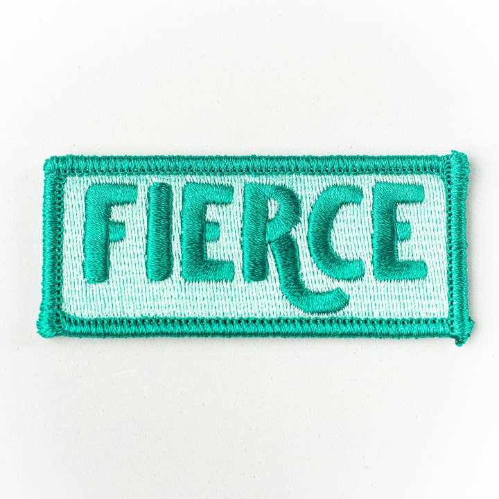 Fierce Embroidered Patch Green for wholesale by les girls collective
