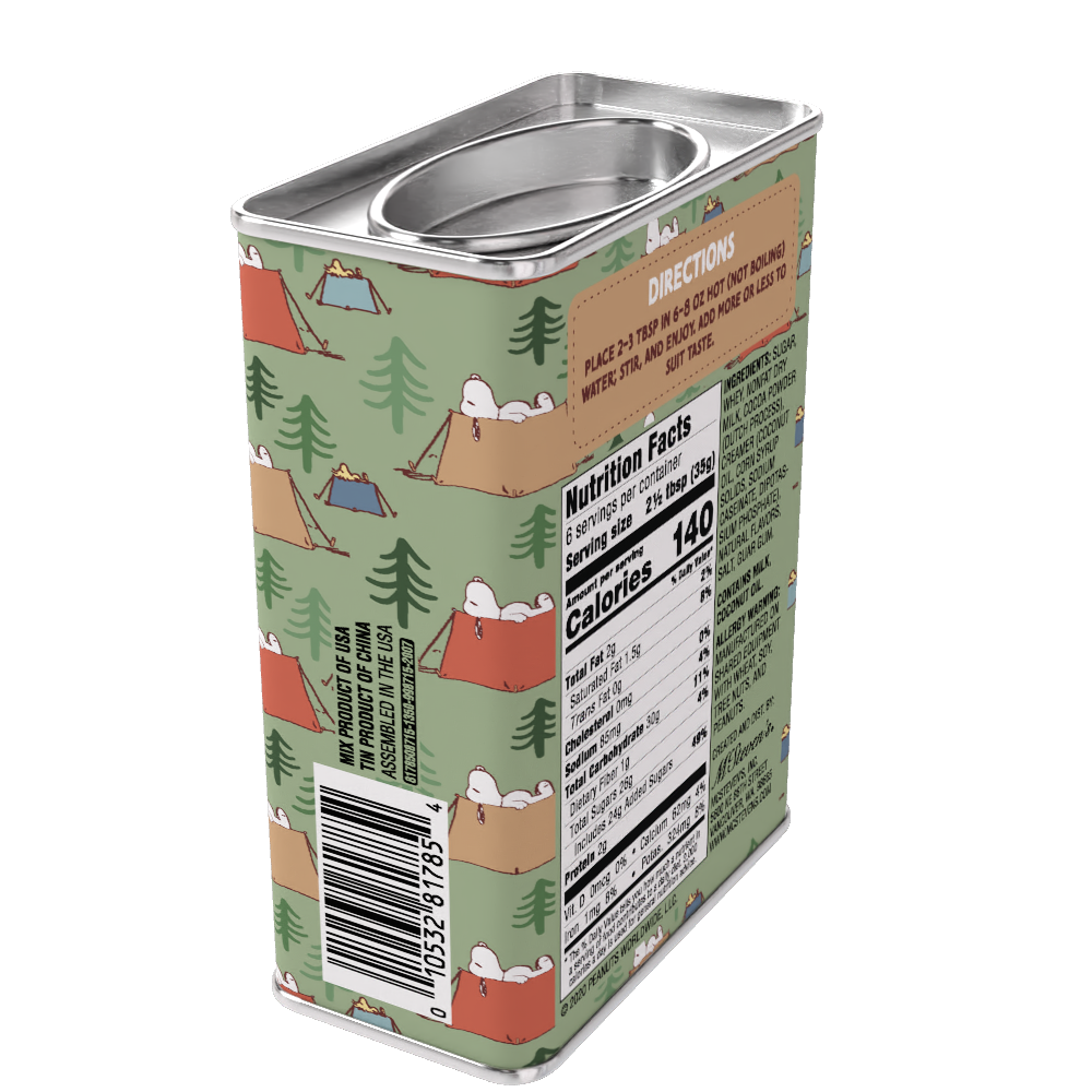 McSteven's - Wholesale Hot Cocoa Mix/Kit - Peanuts® Snoopy Camp Life Chocolate Cocoa (8oz Tins)8