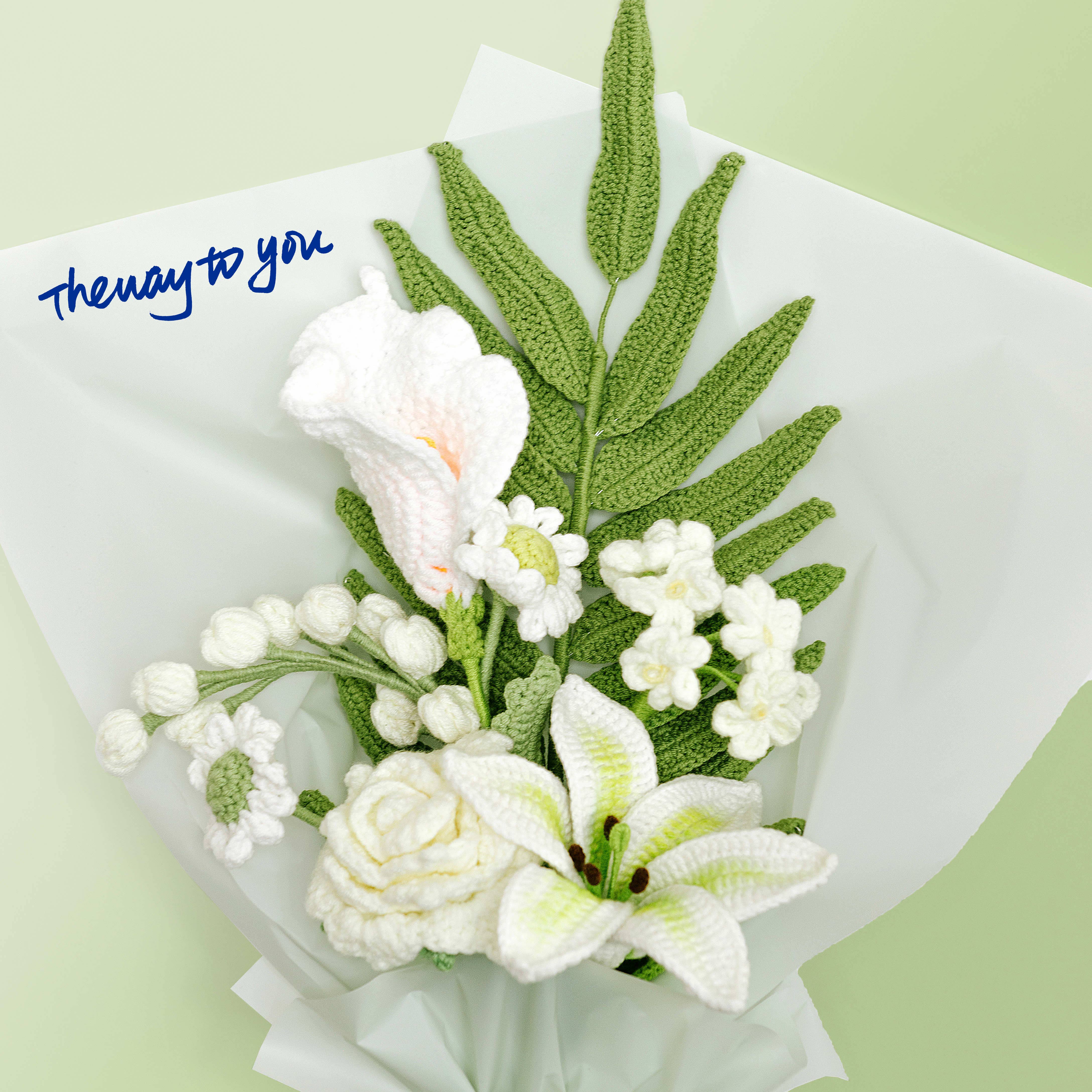 Vit Handgjord virkad blomma - Kalla lilja för wholesale på Faire1