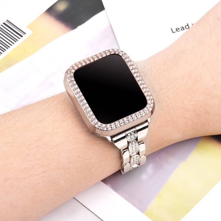 ShopTrendsNow - Wholesale Watch Band/Strap - Women's - Rhinestone Crystal Bling Apple Watch Case Frame