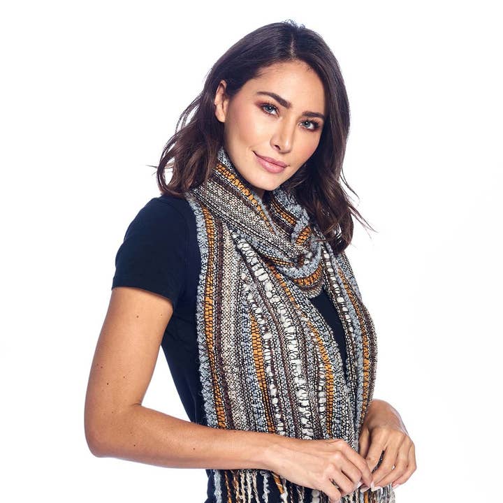 Alpaca Frans Scarf - Boucle - Honung Guld för wholesale av Shupaca Alpaca