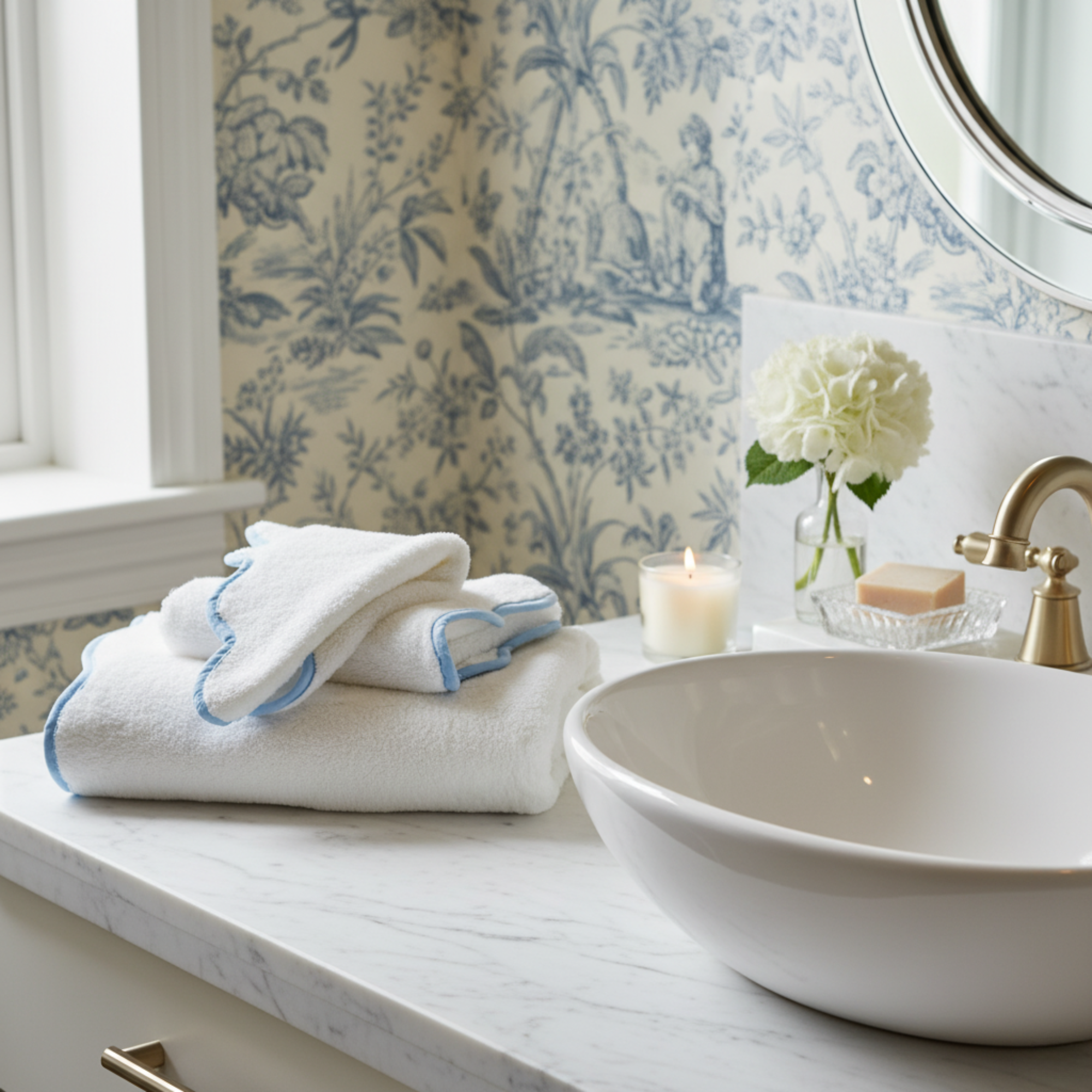 Lotus Linen – wholesale Badrumsmatta – Lyxig badrumsmatta i bomull med kammusselkanter71