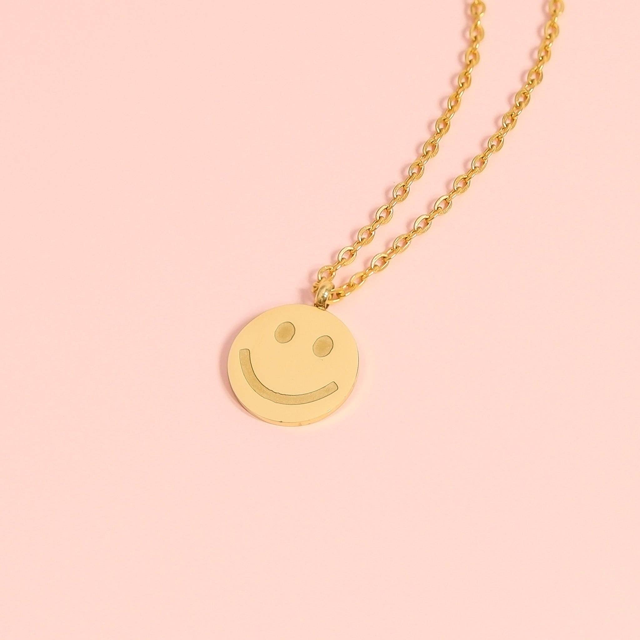 WJW - Wholesale Individual Charm/Pendant - 18K Gold PVD Stainless Steel Smiley Face Charm4