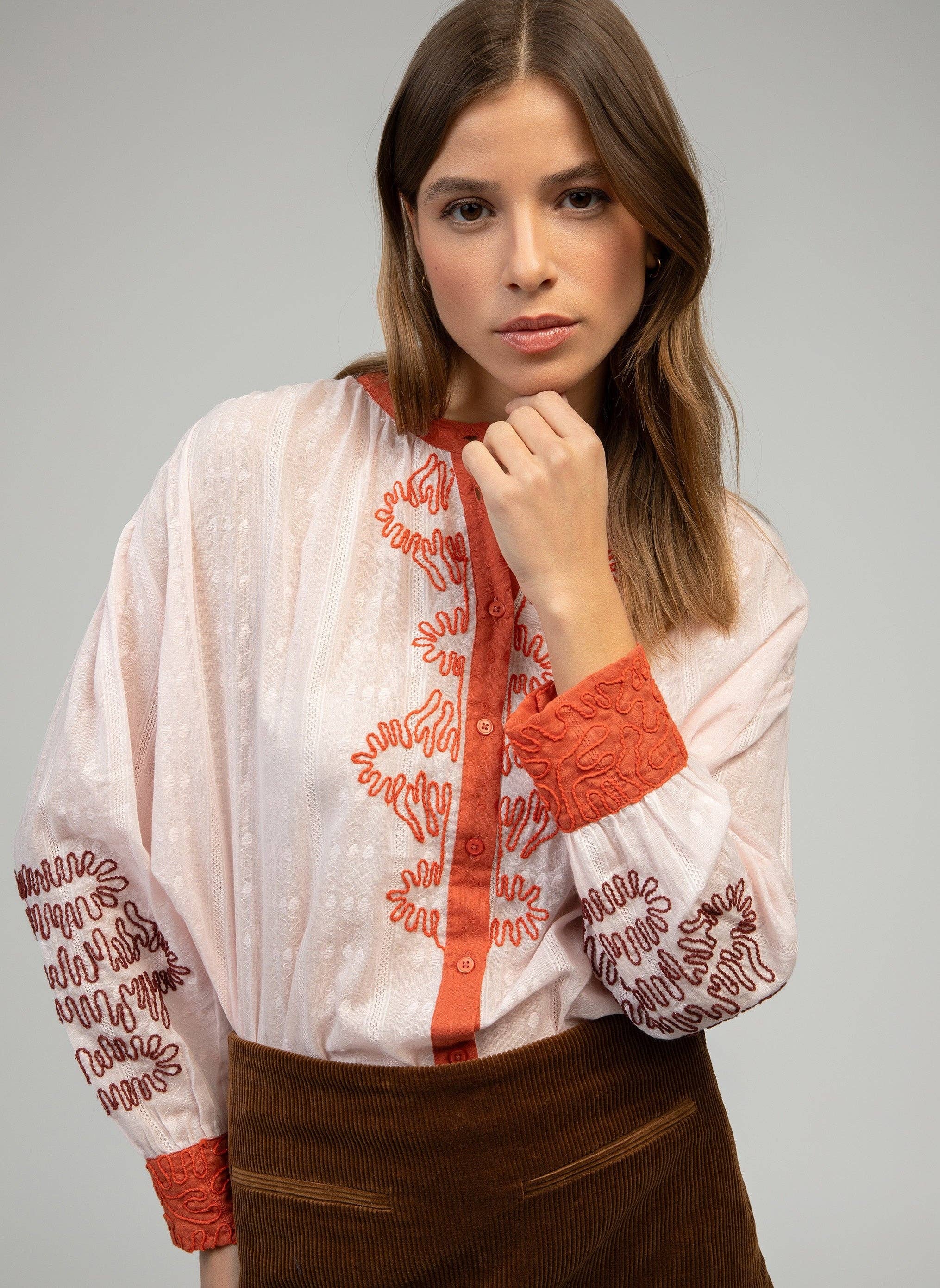 An'ge - Venta al por mayor Camisa con botones - Mujer - Blusa SISKA rosa2