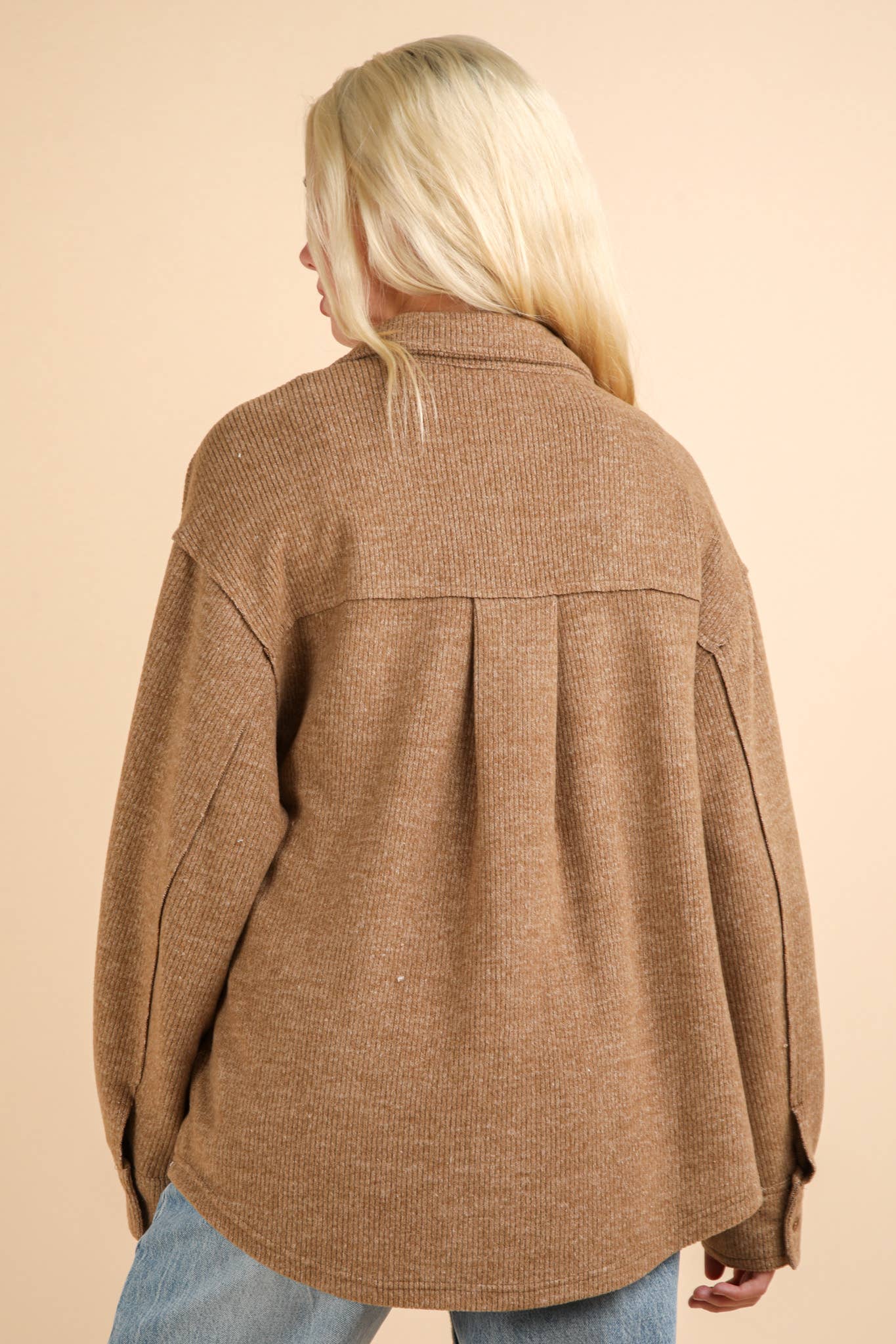 VERY J – Engroshandel Skjortejakke/shacket – til kvinder – NJ90004-overdimensioneret Cozy Button Down Shacket Jacket17