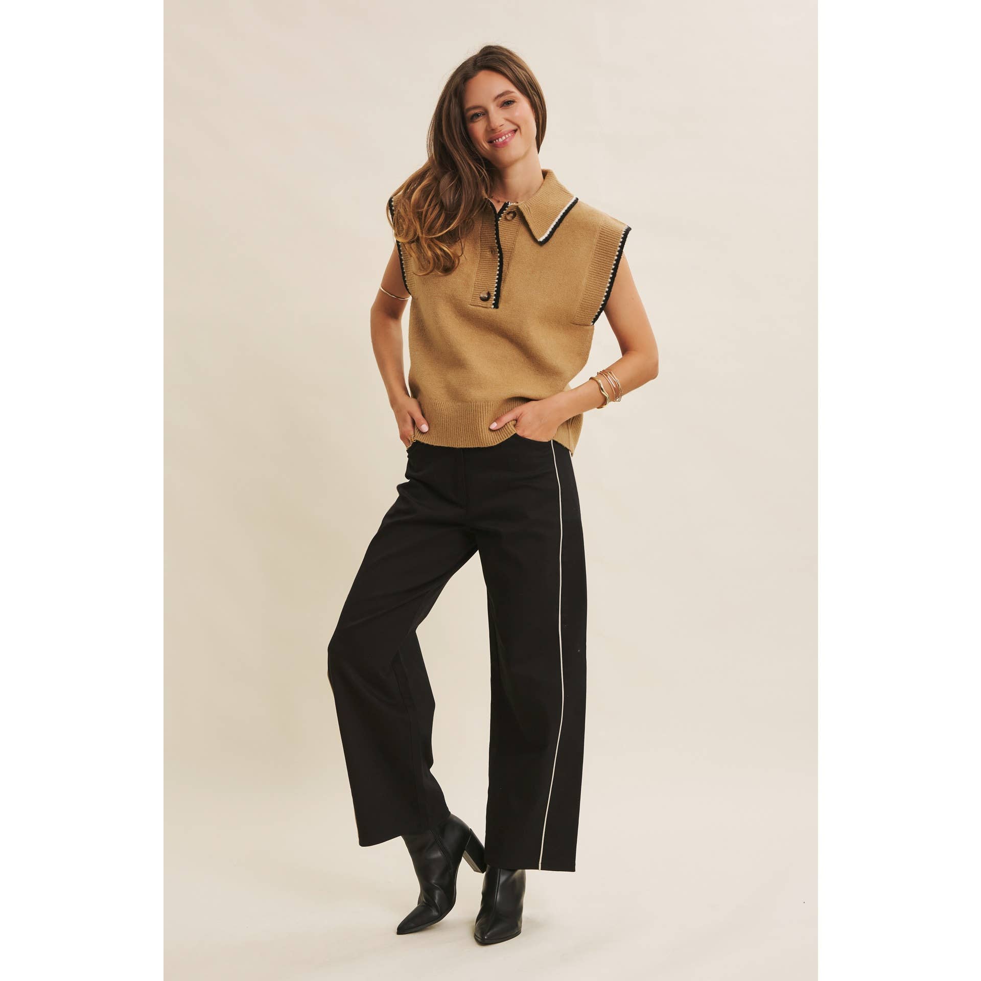 in february - Wholesale Pants - Women's - CLASSIC MEETS ELEVATED CAUSUAL PIPED TWILL BARREL-LEG PANTS14