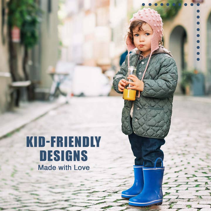 Eastern Off Price - Wholesale Rain Boots - Kids - Norty Kids Rubber Printed Rain Boots 40147 Teal Sharks