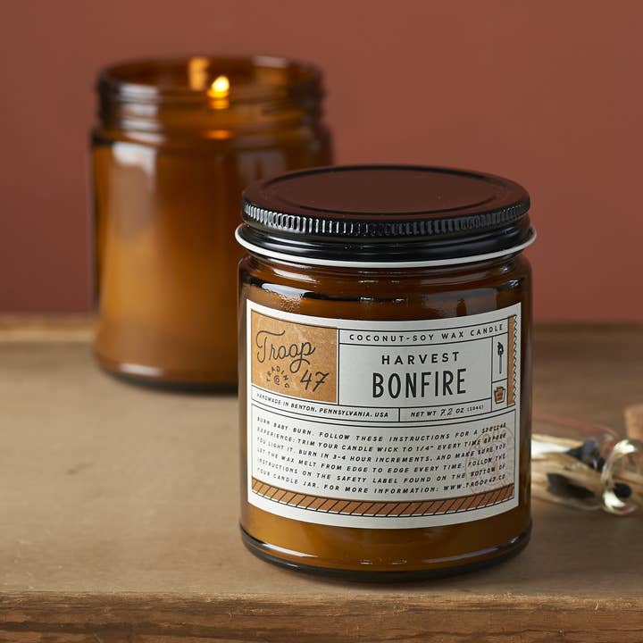 Troop 47 Trading Co. - Wholesale Jar/Filled Candle - Harvest Bonfire Candle Jar0