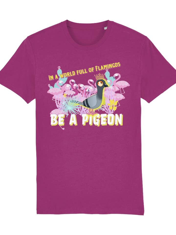 Be a Pigeon T-Shirt - Raspberry for wholesale by Happi Noggi