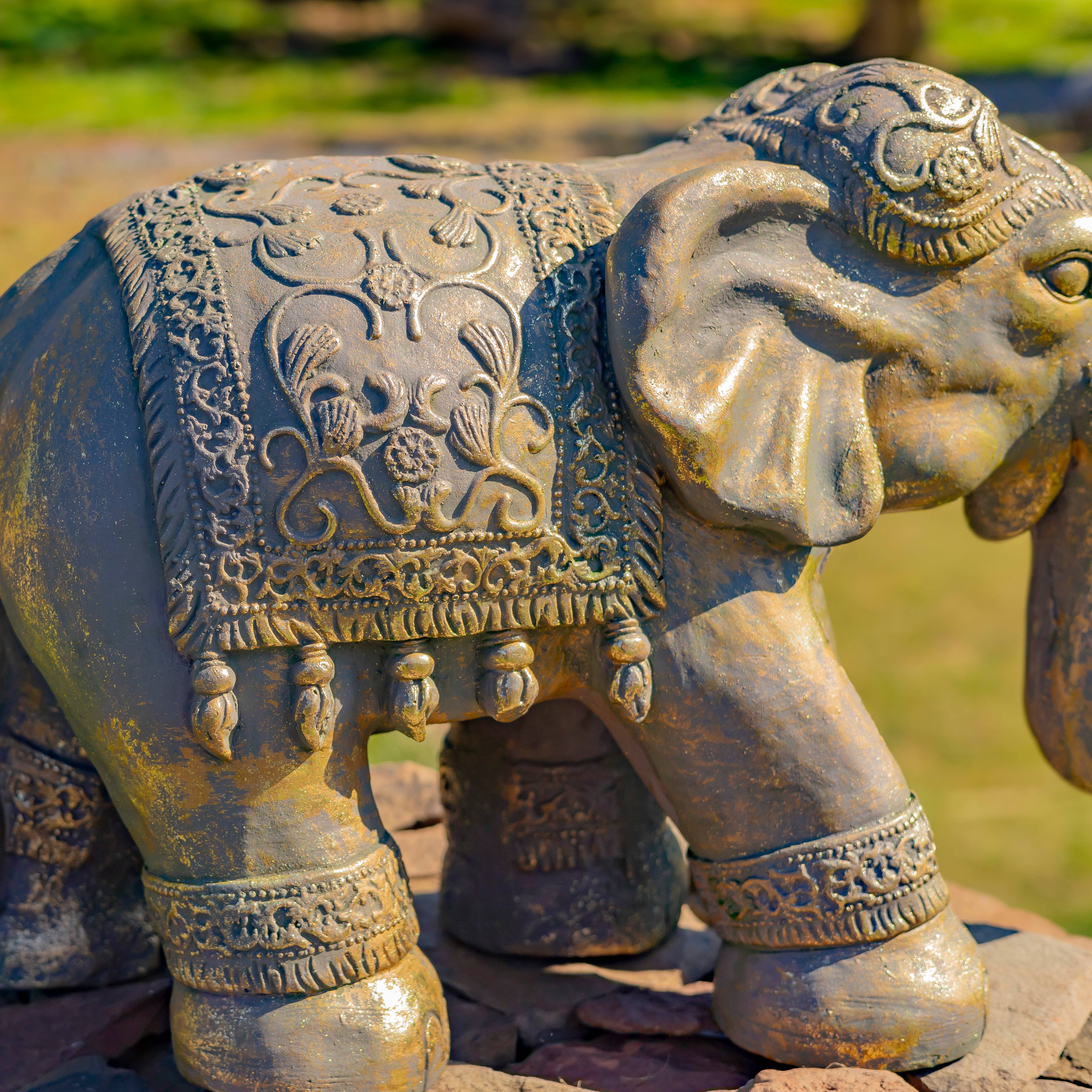 Zaer Ltd. International - Wholesale Outdoor Ornament/Decor - Magnesium Boho Elephant Statue- 3 Color Options11