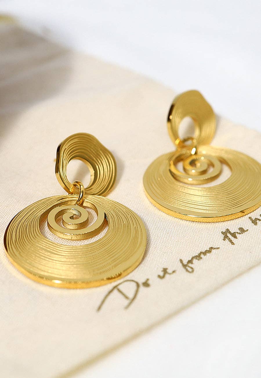 Gold Swirl Detail Textured Earrings for wholesale on Faire1