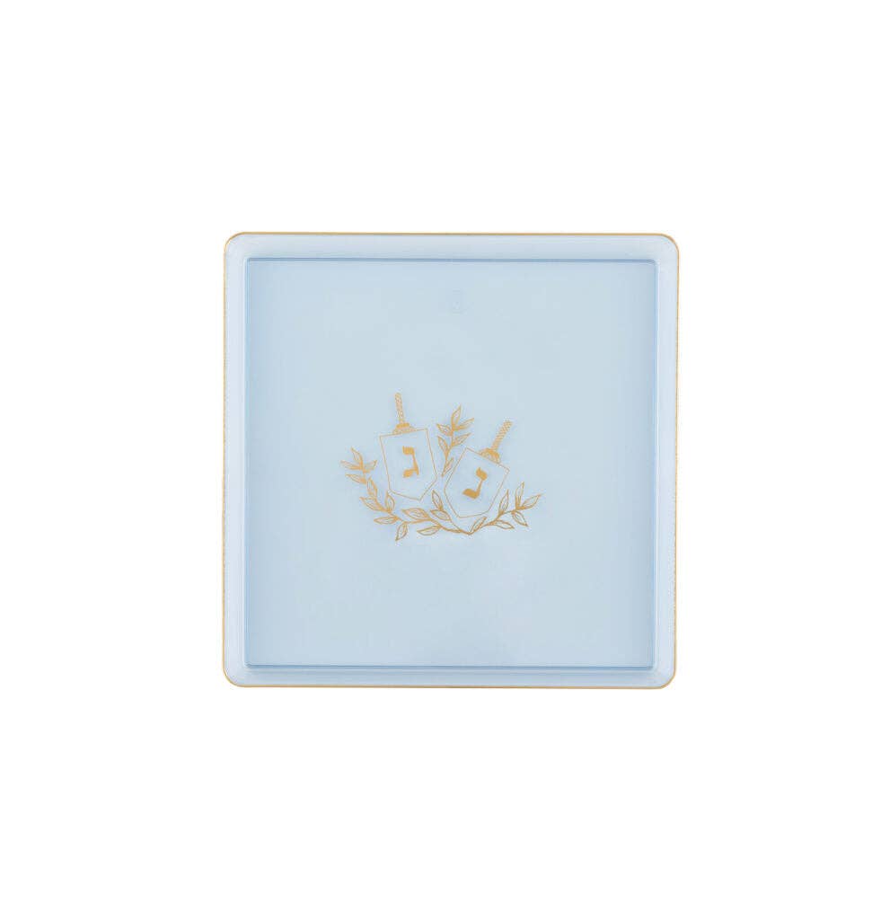 EcoQuality - Wholesale Disposable Plate - 7.75" Disposable Edge Hanukkah Collection Dinner Plates Blue/Gold0