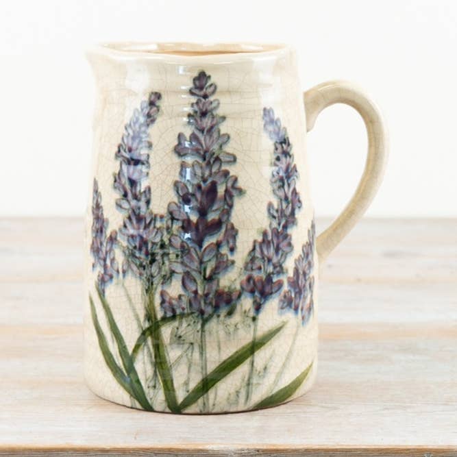 Brocca in ceramica design lavanda, 19,5 cm per la vendita all'ingrosso da parte di Gainsborough Giftware x Portland Living