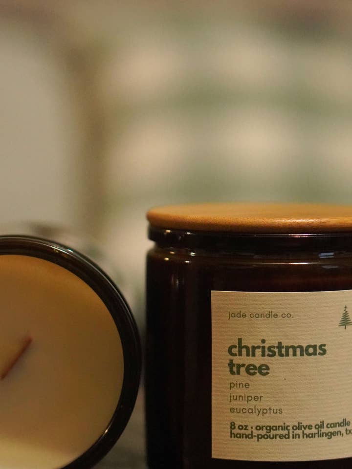 Winter Edition - Christmas Tree | Organic Olive Candle for wholesale by Jade Candle Co.