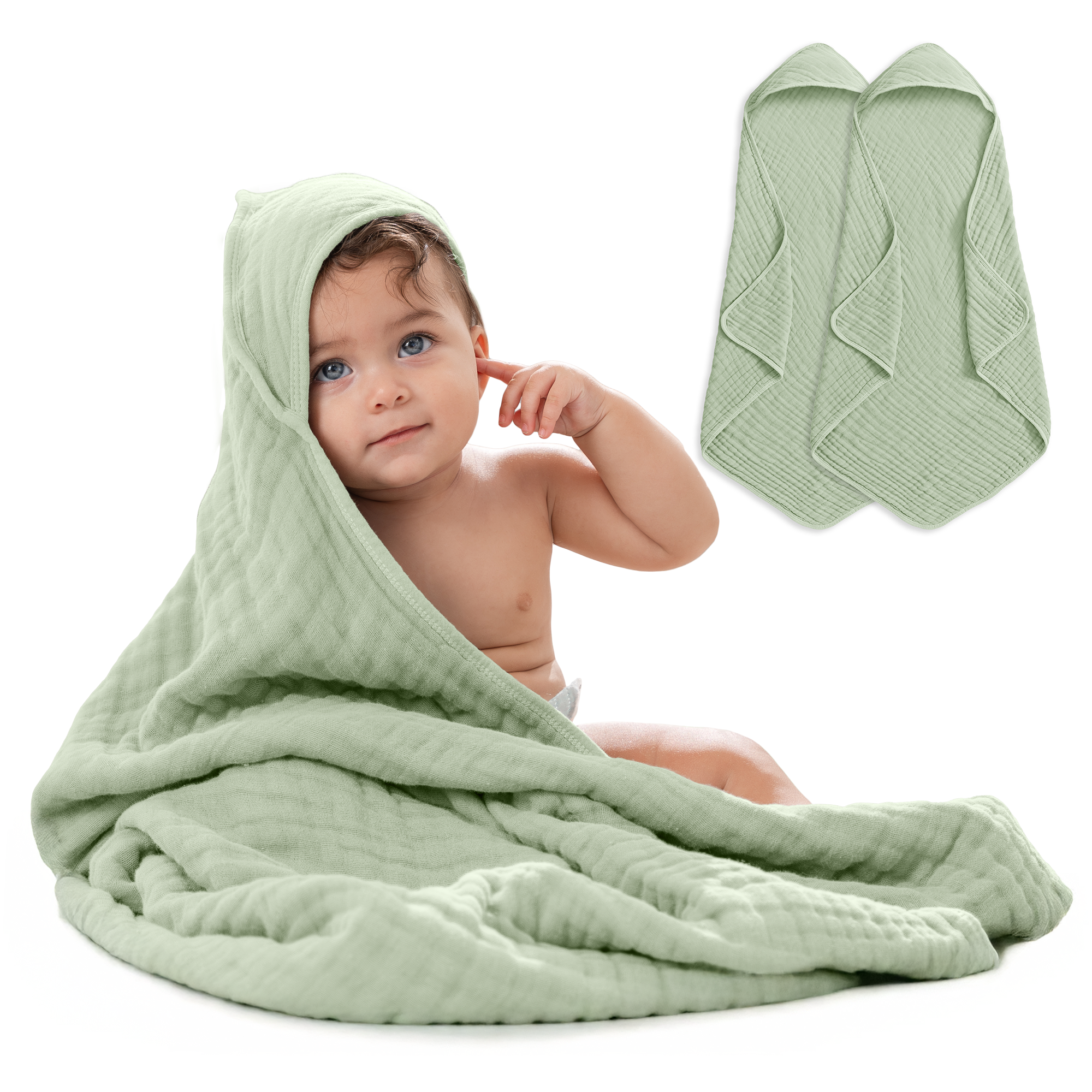 Comfy Cubs - Vendita all'ingrosso Asciugamano con cappuccio - Bambini e neonati - Asciugamano con cappuccio per neonati, 6 strati 100% cotone mussola di Comfy Cubs88