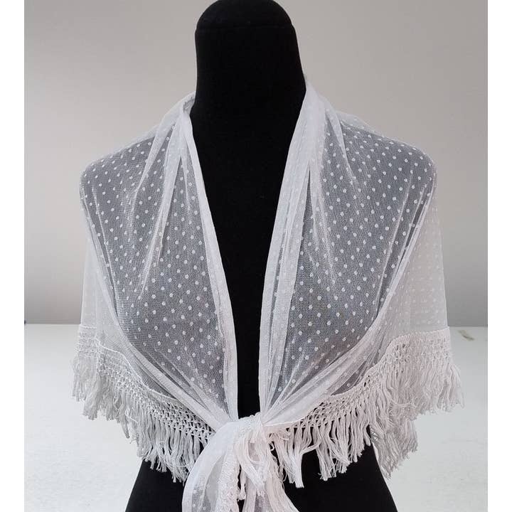 Susana Escribano - Wholesale Wrap - Women's - Flamenco shawl with plumeti fabric for women