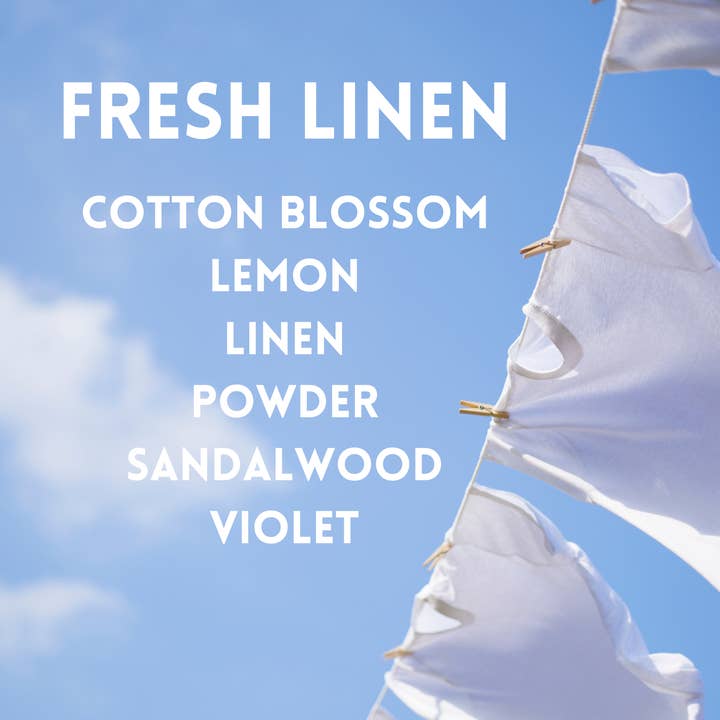 Färskt linne Soy Ljus för wholesale av Southern Skies Candle Company