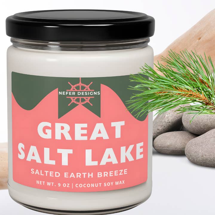 Great Salt Lake Soy Candle – Utah Luxury Gift for wholesale by Nefer Designer Candles & Home Decor