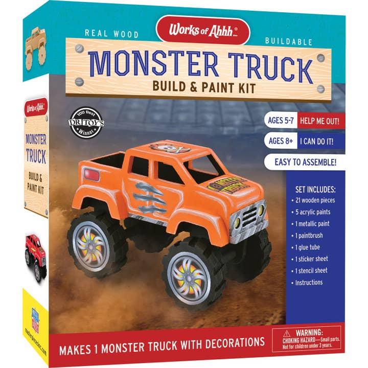Monster Truck Buildable Wood Craft & Paint Kit for wholesale by Masterpieces Puzzles