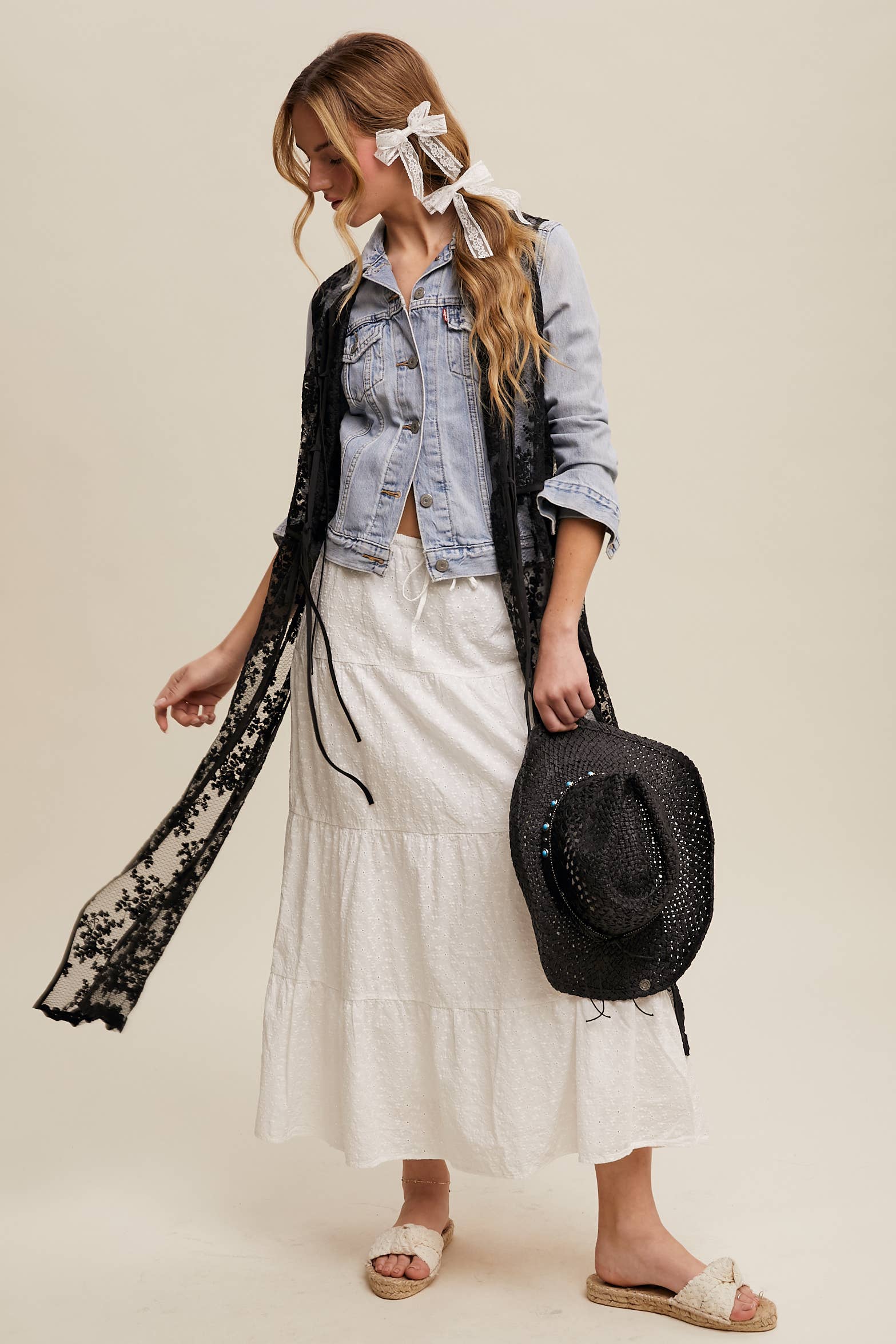 Listicle - Wholesale Outerwear Vest - Women's - Sheer Floral Embroidered Lace Vest26