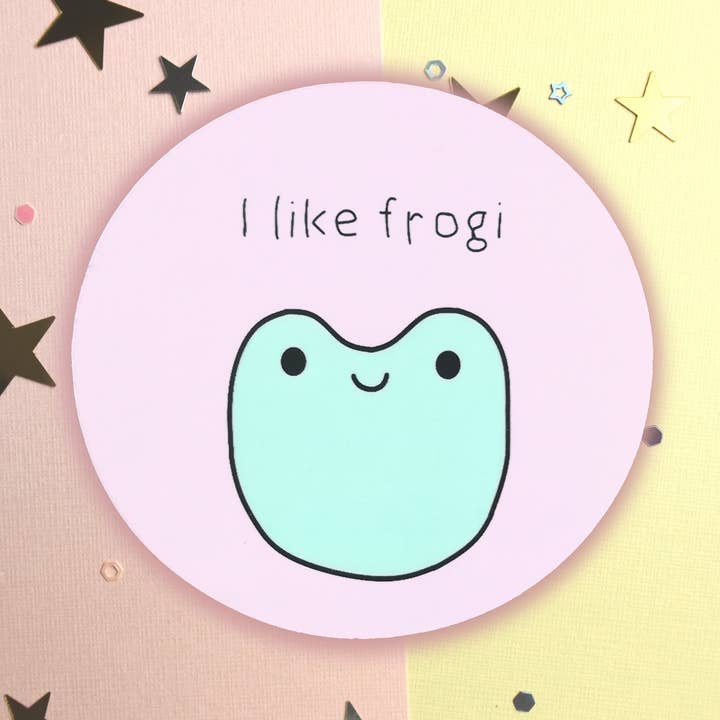 Froggy Club Sticker - Happy Frog Glossy Sticker for wholesale by Nimbob