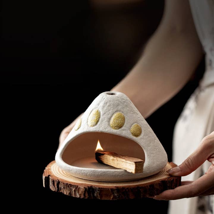 Gohobi Lareira Aromática de Cerâmica Montanha Dourada Preto & Branco por atacado de Gohobi (We cover U.S. import duties)