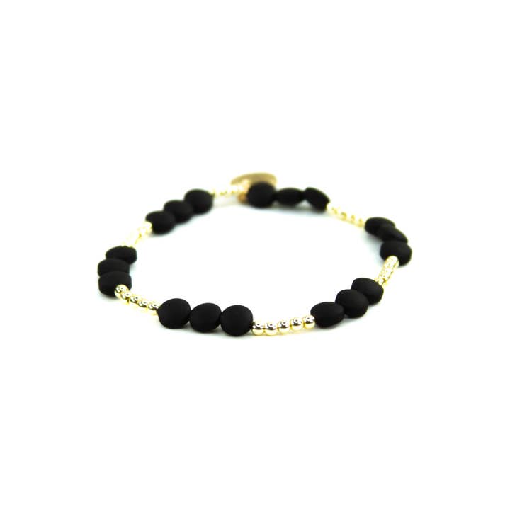 Savvy Bling - Wholesale Jewelry Set - Black & Gold beaded Bracelets6