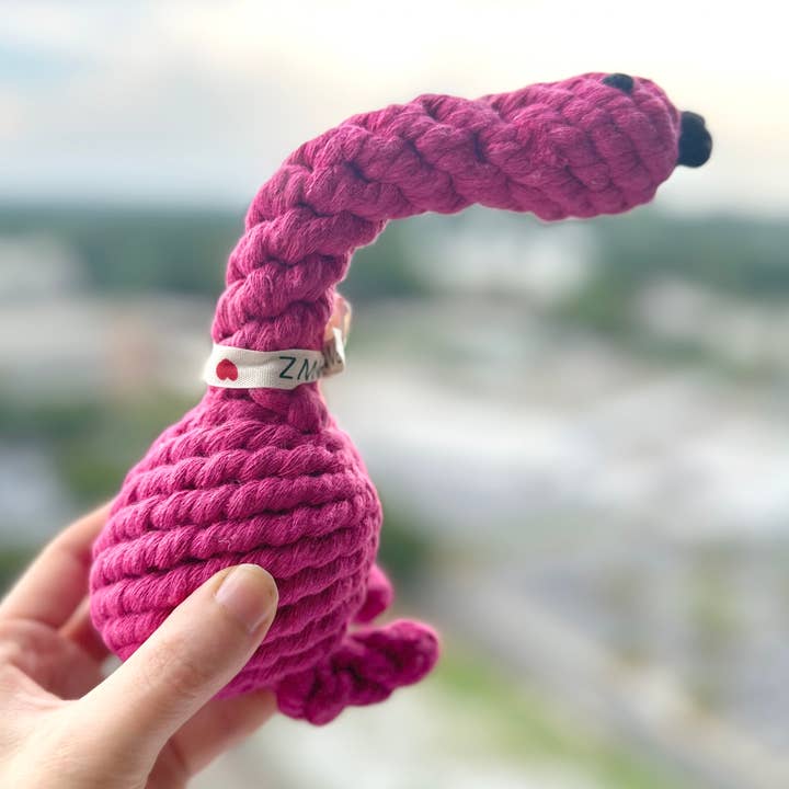 Flamingo Rope Dog Toy | Toys For Small and Medium Dogs for wholesale by Monli Handcrafted Pet Toys